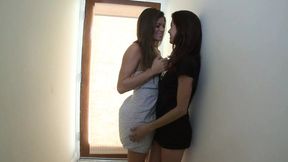 Interracial babes flaunting flawless booty get wild, self-pleasuring with explicit props