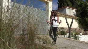 Any Twist - Outdoor Garden Work in Public in Heavy Chains - Full Clip wmv SD