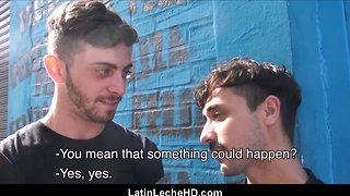 Two amateurish latin boyz cruising & hammering public lavatory