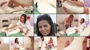 Eve Term SLWC Convalescing in the Hospital and Crutch Training with Foot Play (in HD 1920 X 1080)