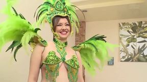 Busty Brunette Maria&#039;s Debauchery: Japanese Studs Taku &amp; Wolf Fuck Her Big Tits &amp; Ass in Uncensored Samba Dance.
