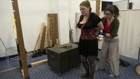 Bettine - Humiliated and Displayed in tight Bondage at the Feringapark BoundCon - Part 1 wmv