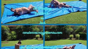 Oil Wrestling Outdoors Constance vs Jack mp4