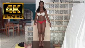 Barefoot Ebony Cock and Ball Trampling with Footjob until Cum by Carolina Escobal (4K)