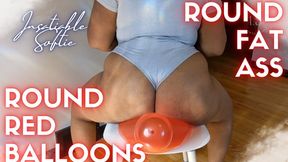 Ebony BBW Pops Red Balloons with Jiggly Fat Ass HD