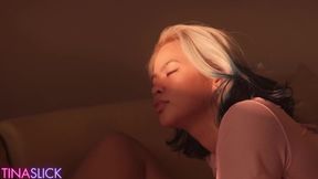 Sexy Asians get it wet in golden hour