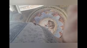 public blasphemous flashing in a church