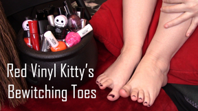 Red Vinyl Kitty&#039;s Bewitching Toes
