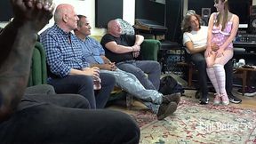 Cum-filled interracial gangbang with age gap and big tits