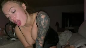 long pov blowjob and deepthroat with beauty blonde big boobs tattoed russian misha maver with a big cock