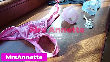 SURPRISE. FROM TODAY YOUR COCK IS ALWAYS IN A CAGE. CHALLENGE CHASTITY