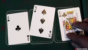 Dirty waitress spreads wide for high rollers in steamy casino seduction