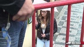 Hot Naomi Bennett gets pounded in public!
