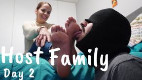 Host family - Day 2 - Exchange student turned into foot slave - Aleska - 4K