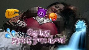 Giantess squirts on your little body from above as you watch helplessly! Giantess, squirting, MILF, big boobs, big tits, little, tiny, upskirt, from below, negligee Candyxxkitty Candice Cougar
