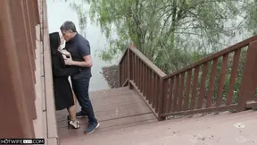 Payton preslee invites a stranger inside for a drink
