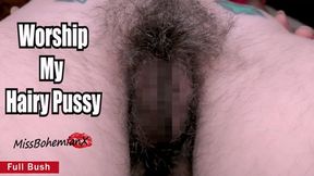 Bury Your Face in My Hairy PUSSY - Natural Full Bush Tease and Worship - MissBohemianX - Small SD MP4