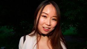Asian teen with round bottom Yiming Curiosity fucked by a pretty large dick