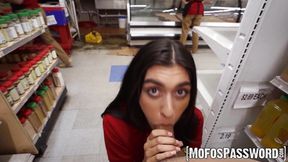 Hung dude fingers and bangs busty Aubry Babcocks tight pussy at work