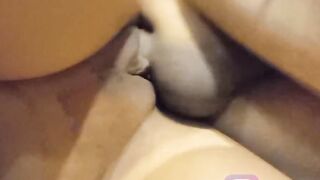 Cuckold loves to watch friends cock entering my vagina without a condom