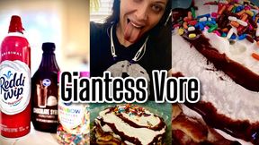 Tiny Man eats pancakes from inside my GIANT mouth!