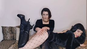 Boots and Fishnets Tease with Goddess Aurora (MOV)