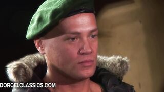 Double Penetration with Claudia Rossi inside military uniform