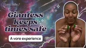 Giantess Keeps Tinies Safe