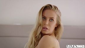 Divine MILF with fake tits agrees to take his hard cock on vacation