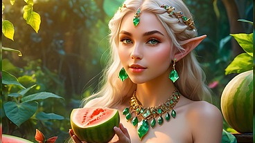 28 Nude Images of Beautiful Elf Girls with Galia melon