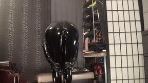 Fetish Worship and Gloved Handjob in Shiny Vinyl