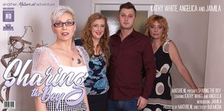 One lucky young guy fucking three hot mature ladies at once