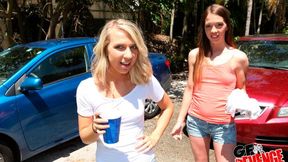Two gorgeous chicks Kiara Knight and Maddison Hardy fucked in POV