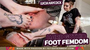 He will suffer under my gothic feet! ( Foot Domination with Lady Lucia Haycock ) - 4K UHD MP4