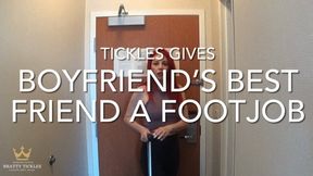 TicklesSoftSoles Gives Boyfriend’s Best Friend a Footjob- Foot massage, foot smelling
