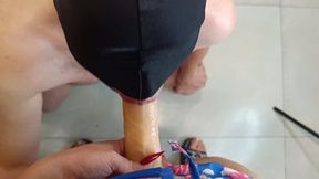 My slutty piggy gets pounded deep by strap-on, POV-style, your filth