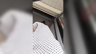 Upskirt full g-string back watch