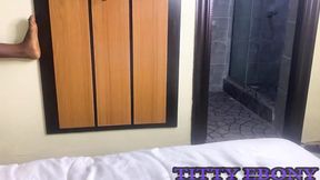 Black cock&#x1F32D; devours oily ebony chick, cucumber play precedes intense BBC sex