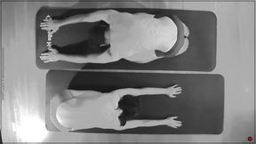security camera catches co ed stretching in underwear