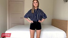 Natural teen with plump breasts and smooth skin - pure desire