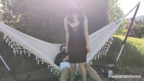 My Asian Neighbor's Expert Touch Turns My Hammock Session into Pleasure Fueled Orgasm&#x1F4A6; followed by Cum Inside Me