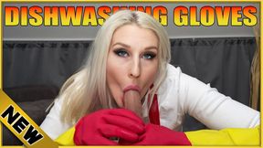 Red & Yellow Dishwashing Gloves – Stepmom’s Handjob Breaks You