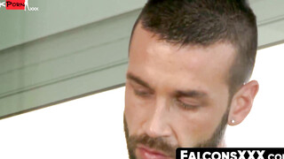 FalconsXXX.com - Horny insurance man raw fucks two sexy ass dudes hard and fast