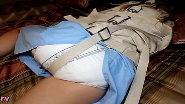 Alisson gets straitjacket and diapered by nurse