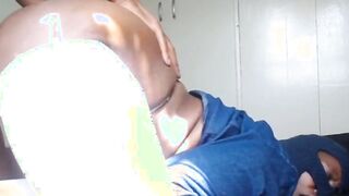 Thin thick black stepsister bent over taking a BBC from