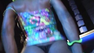 Ebony slut in fishnets getting hard fucked