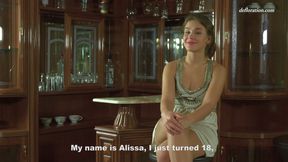 Russian Emma Brown gets naked during her porn interview