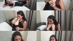 SMELLING MY DIRTY SOCKS AND SNEAKERS - GODDESS LETICIA MILLER AND SLAVE ANNY LEE - EXCLUSIVE LM VIDEOS OCTOBER 2023- CLIP 6