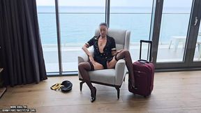 Hot Air Hostess Gets Her Kinky Fix Before Departure