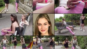 Tiffany LLC Let's See How Handicapped You Really Are! Hopping in the Park with Foot Play (in HD 1920X1080)